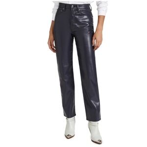 AGOLDE Black Recycled Leather Blend Black Pants- 28